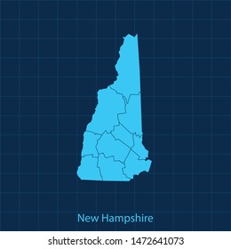 illustration vector map of New Hampshire