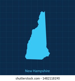 illustration vector map of New Hampshire