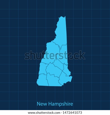 illustration vector map of New Hampshire