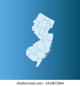 illustration vector map of New Jersey