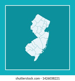 illustration vector map of New Jersey