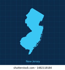 illustration vector map of New Jersey