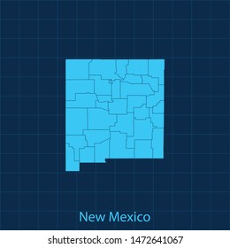 illustration vector map of New Mexico