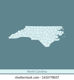 illustration vector map of North Carolina