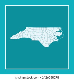 illustration vector map of North Carolina