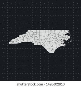 illustration vector map of North Carolina