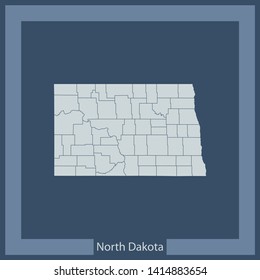 illustration vector map of North Dakota