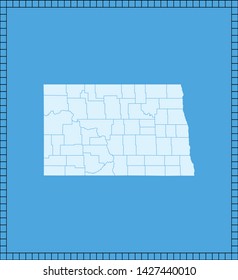 illustration vector map of North Dakota