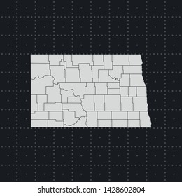 illustration vector map of North Dakota