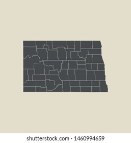 illustration vector map of North Dakota