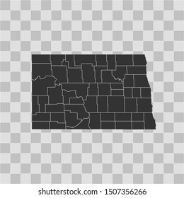 illustration vector map of North Dakota