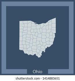 illustration vector map of Ohio