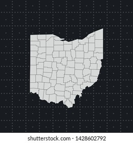 illustration vector map of Ohio