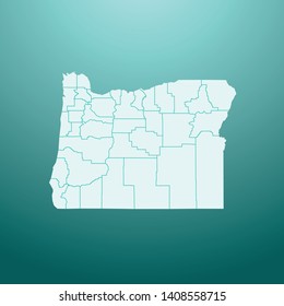 illustration vector map of Oregon