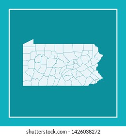 illustration vector map of Pennsylvania