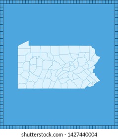 illustration vector map of Pennsylvania
