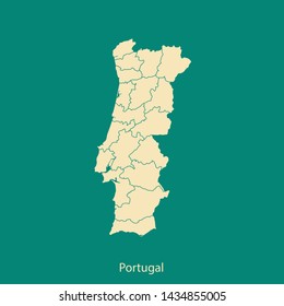 illustration vector map of Portugal