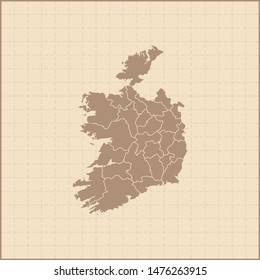 illustration vector map of Republic of Ireland