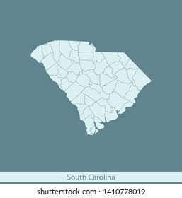 illustration vector map of South Carolina