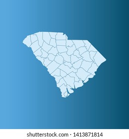 illustration vector map of South Carolina