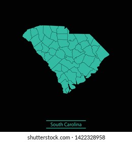 illustration vector map of South Carolina