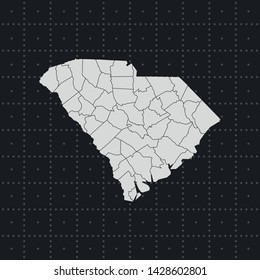 illustration vector map of South Carolina
