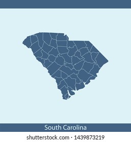 illustration vector map of South Carolina