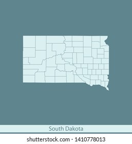 illustration vector map of South Dakota