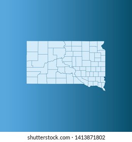 illustration vector map of South Dakota