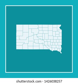 illustration vector map of South Dakota