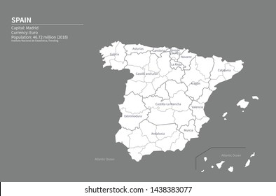  Illustration vector map of spain.
spain map vector. europe country map.