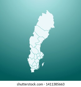 illustration vector map of Sweden