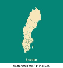 illustration vector map of Sweden
