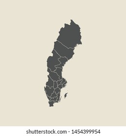 illustration vector map of Sweden