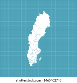 illustration vector map of Sweden