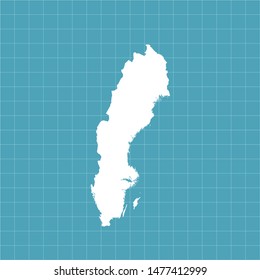 illustration vector map of Sweden