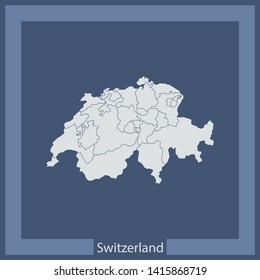 illustration vector map of Switzerland