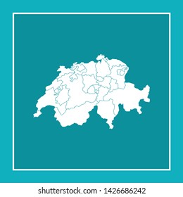 illustration vector map of Switzerland