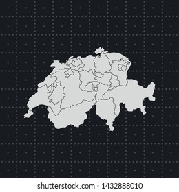 illustration vector map of Switzerland
