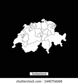 illustration vector map of Switzerland
