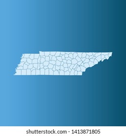 illustration vector map of Tennessee