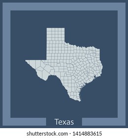 illustration vector map of Texas