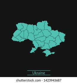 illustration vector map of Ukraine