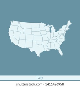 illustration vector map of USA