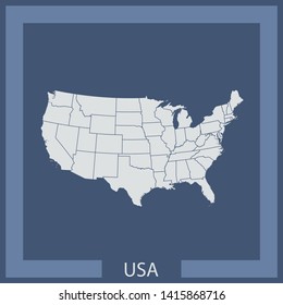 illustration vector map of USA