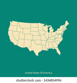 illustration vector map of USA