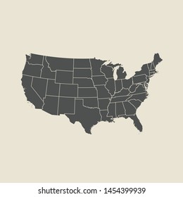 illustration vector map of USA