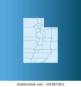illustration vector map of Utah