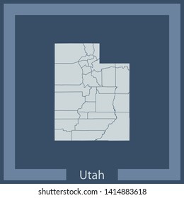 illustration vector map of Utah