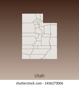 illustration vector map of Utah